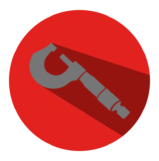 ícone de ensaios mecânicos flat design